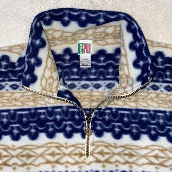 Bold Spirit Aztec Tribal Print Quarter Zip Fleece | Sz S - Picture 3 of 5